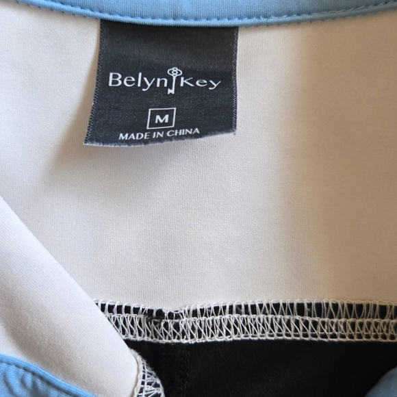 Belyn Key Women's Black and Blue Polo Shirt Short Skeeve Golf Top Size M - Picture 8 of 10